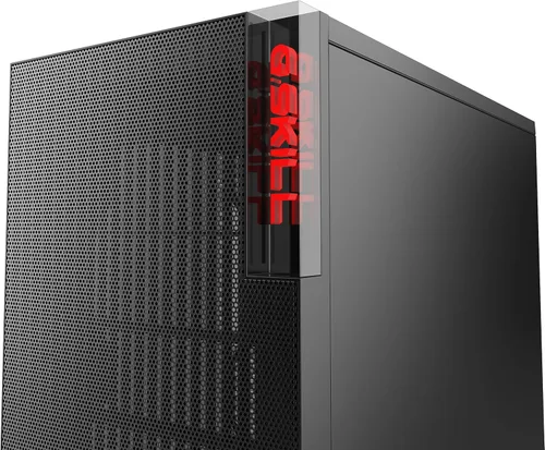 Vista 3 de G.SKILL MD1 Mid-Tower ATX Case con panel lateral de vidrio templado, panel de malla frontal - Negro (GC-AKGW1-MD1)