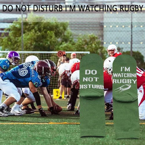Vista 4 de PXTIDY - Calcetines de rugby, regalo para jugadores de rugby, regalo para hombres, no molestar con los fans de rugby, regalo