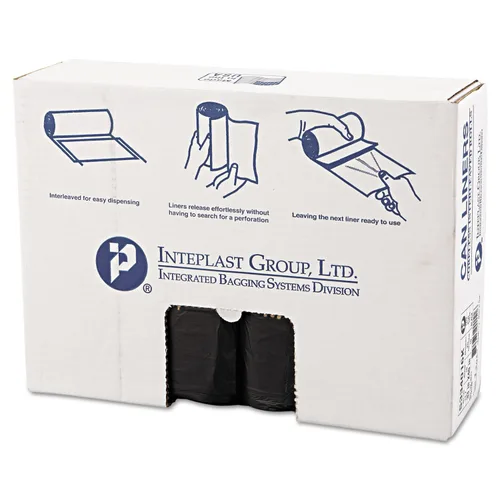 Vista 20 de Inteplast Group - Bolsas de basura comerciales de alta densidad, 60 L, 8 micrones, 61x83.8 cm, color negro, 50 bolsas/rollo, 20 rollos/cartón