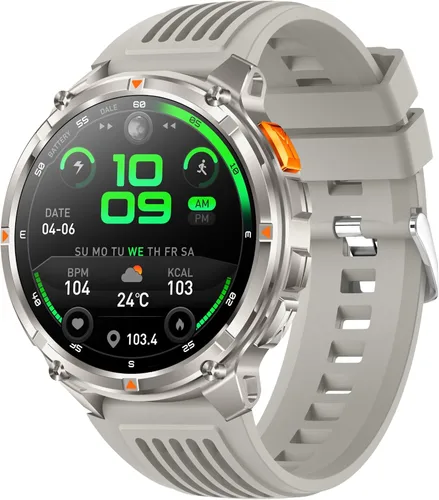 Vista 22 de Relojes inteligentes múltiples modos deportivos para hombres con linterna, reloj inteligente para Android y iPhone, pantalla táctil HD de 1.7 Negro