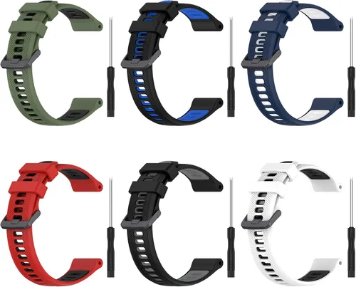 Vista 10 de Correa de repuesto compatible con Garmin Forerunner 965/955/945/935, Garmin Fenix 5/Fenix 6 GPS Smart Watch, correa de reloj de silicona ajustable