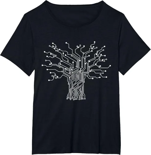 Vista 52 de Electronics Technician Binary Tree - Electrical Engineer T-Shirt Asphalt Grey