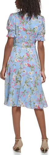 Vista 4 de Jessica Howard Womens Floral Fit & Flare Chiffon Midi Dress
