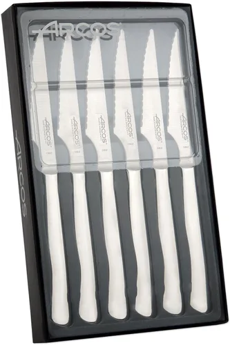 Vista 8 de ARCOS Cuchillo para carne no dentado de 4 pulgadas con borde liso para cortar y filetear carne. Hoja y mango de acero inoxidable Monoblock. Serie