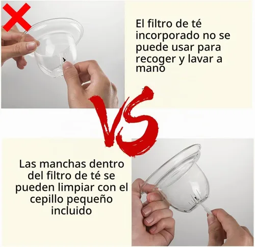 Vista 4 de WHJY Tetera de vidrio con infusor para té suelto, pequeña tetera mágica transparente para estufa, tetera japonesa transparente con mango de madera