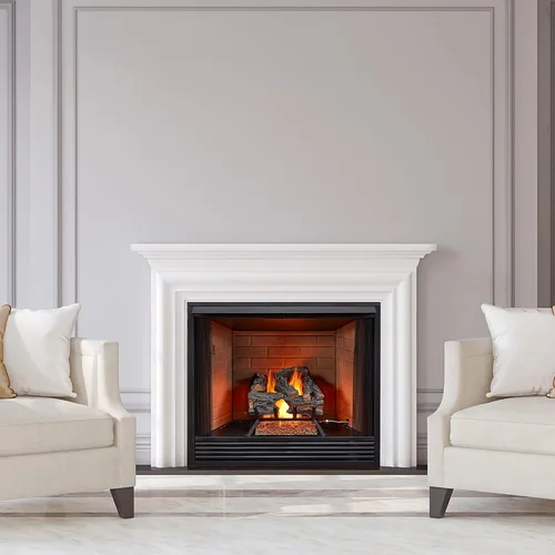 Vista 5 de HearthSense CSW18HVL - Juego de troncos para chimenea ventilada de gas natural con encendido por cerilla, 45000 BTU, calienta hasta 1650 pies