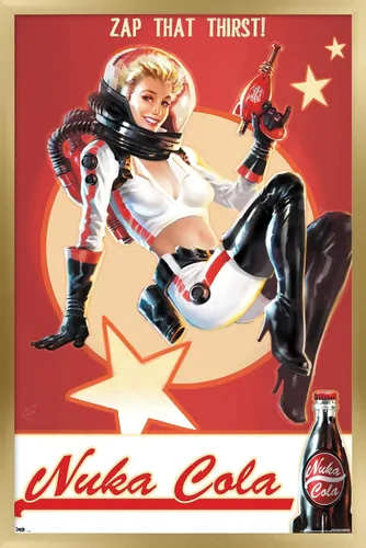 Vista 15 de Fallout 4 - Póster de pared de Nuka Cola - Zap That Thirst!, 22.4 pulgadas de largo x 14.7 pulgadas de ancho, versión enmarcada de madera de granero