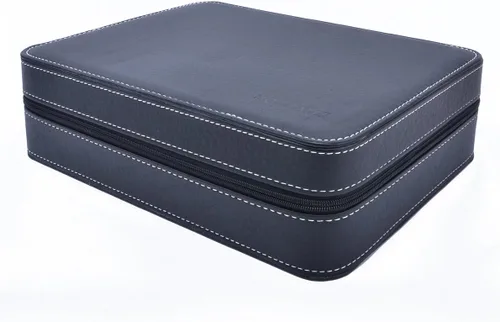 Vista 7 de Homeater Caja de reloj de 10 ranuras Caja de viaje portátil con cremallera Caja de almacenamiento de joyería de almacenamiento de almacenamiento