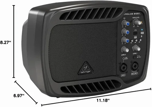 Vista 7 de Behringer EUROLIVE B105D Altavoz ultracompacto de 50 vatios PA/monitor con reproductor de MP3 y transmisión de audio Bluetooth