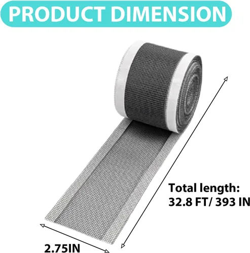 Vista 6 de Qeke Atrapa cabello desechable: calcomanías de malla para drenaje de ducha lineal, tapón de pelo de 32.8 pies con herramienta de extracción, 2.75