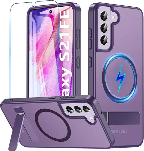Vista 23 de Funda OWKEY Samsung Galaxy A13 5G, Funda Magnética para Teléfono con Soporte y Protector de Pantalla, Funda Protectora Antihuellas y a Prueba de A13