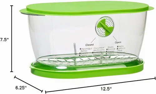 Vista 5 de Prep Solutions de Progressive Recipiente para lechuga y producción, contenedor de almacenamiento de alimentos, 4.7 cuartos, verde (LKS-06)