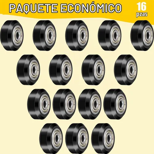 Vista 5 de Honoson 16 unidades de ruedas de impresora 3D, ruedas de polea POM, rodamiento lineal de polea de plástico 625zz, compatible con Creality CR10