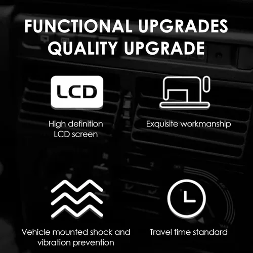 Vista 5 de GLOGLOW Reloj despertador digital ultrafino con calendario y temperatura, reloj electrónico LCD autoadhesivo para tablero de automóvil, oficina
