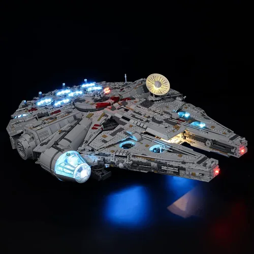 Vista 3 de RC con kit de luz LED de sonido para (Millennium Falcon 75192) Modelo de bloques de construcción, kit de iluminación de construcción compatible