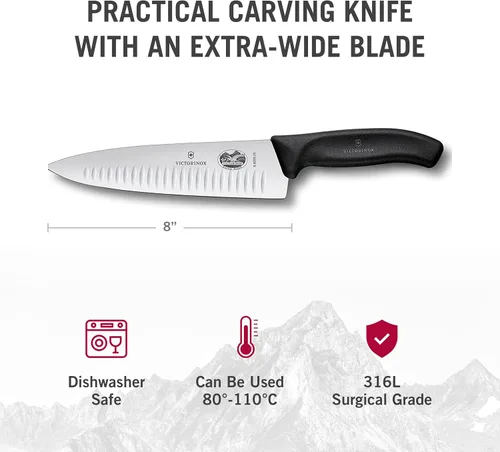 Vista 4 de Victorinox Swiss Classic - Cuchillo de chef de 8 pulgadas con borde Granton
