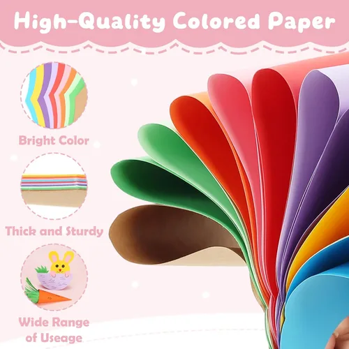 Vista 2 de 40 hojas de cartulina de papel kraft de colores de 8.5 x 11 pulgadas, 10 colores surtidos, tarjetas de felicitación de papel grueso para menús