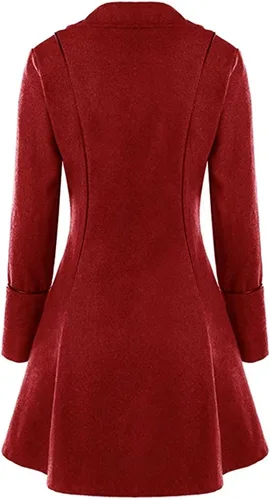 Vista 2 de VOREING Chaqueta delgada steampunk de encaje para mujer, abrigo gótico victoriano medieval
