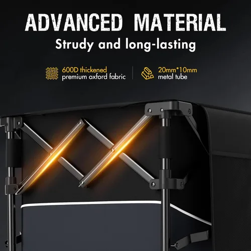 Vista 5 de Portal Carro plegable plegable, 400 libras de alta resistencia plegable con ruedas y freno, carritos de comestibles utilitarios para acampar al aire