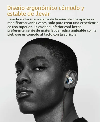 Vista 5 de CCA C12 Monitores intrauditivos, audífonos IEM HiFi estéreo híbridos 5BA+1DD con aislamiento de ruido con cable con cable desmontable sin enredos