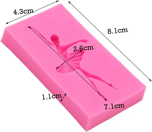 Vista 9 de 3pc chica bailarina, herramientas de maquillaje, labios boca silicona chocolate molde pastel decoración herramientas Fondant Sugarcraft moldes