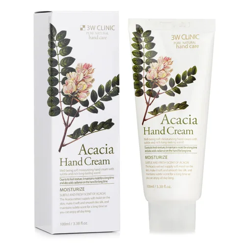 Vista 2 de 3W Clinic Crema de manos, acacia, 3.38 onzas
