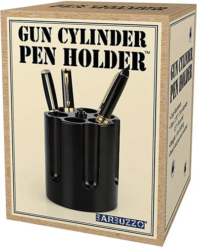 Vista 4 de Barbuzzo - Portalápices y lápices de cañón para pistola con peso de papel, color negro – Bloquea y carga tus lápices y bolígrafos favoritos en tu