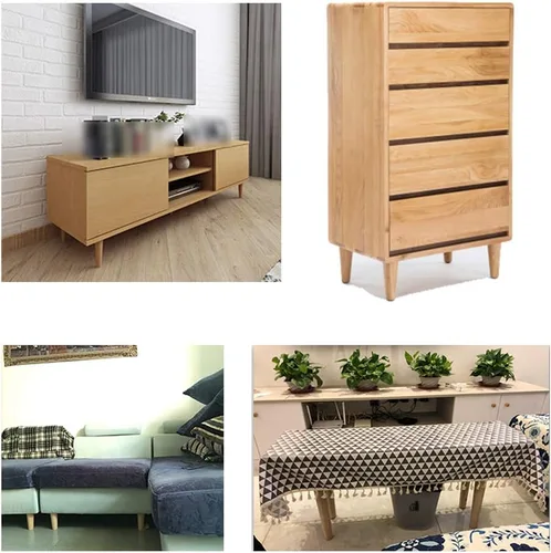 Vista 5 de Solid Wood Oak Furniture Legs,Sofa Legs,Coffee Table Legs,Cupboard Feet,Tapered Replacement Legs for TV Cabinets,Dressing Tables,Bookcase,Bench,with