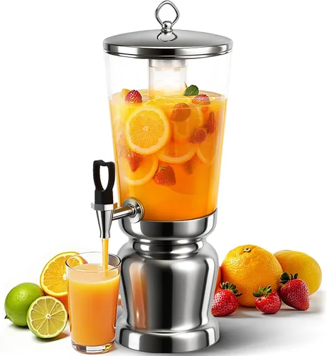 Vista 11 de WantJoin - Dispensador de bebidas con soporte, dispensador de bebidas para fiestas, dispensador de agua de acero inoxidable con núcleo de hielo