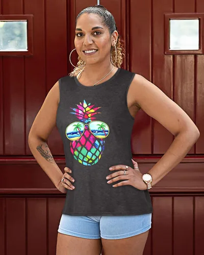 Vista 6 de Camisetas sin mangas para mujer, de verano, informales y holgadas, blusas tipo túnica