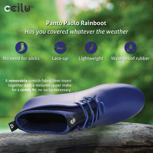 Vista 5 de Ccilu Panto Paolo - Botas de lluvia impermeables para hombre, Azul Aurora