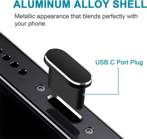Vista 2 de Enchufe antipolvo USB C, cubierta de enchufe de puerto USB C compatible con iPhone 17, Ari, 17 Pro, 17 Pro Max, iPhone 16/15 (Pro, Plus, Pro Max)