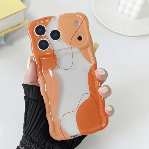 Vista 55 de DEFBSC Funda para iPhone 15 con bonito diseño ondulado, color negro