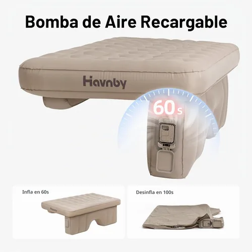 Vista 4 de Havnby SnugNest - Colchón inflable para asiento trasero de coche para SUV