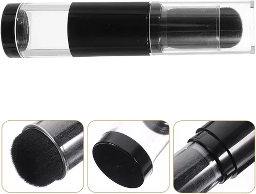 Vista 7 de Beaupretty Cepillo aplicador de aerosol de viaje reutilizable recargable con botella de polvo suelto recargable, tarro retráctil prensado