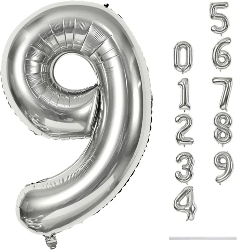 Vista 34 de Globo negro del número 0 para niñas y niños, 40 pulgadas, grande, número 0-9, de papel de aluminio, de Mylar para helio, juego de globos digitales