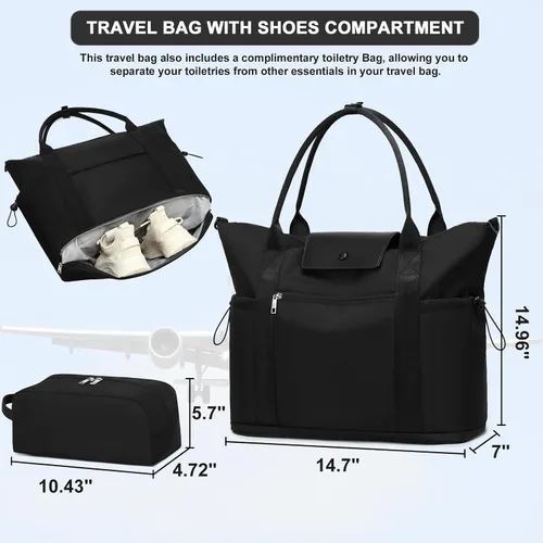 Vista 2 de CAMTOP- Bolso de viaje para mujer, de lona, para equipaje de mano