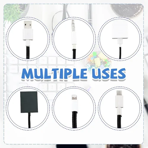 Vista 4 de Friends - 10 protectores de cordón para mascotas no masticables, 43.3 Negro