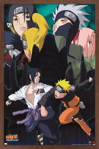 Vista 10 de Trends International Naruto - Póster de pared de acción, 14.725 x 22.375 pulgadas, versión enmarcada de madera de granero Versión sin marco