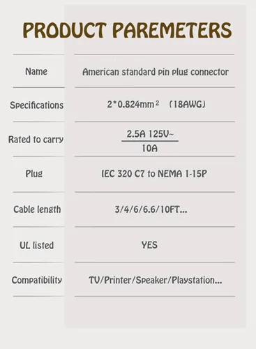 Vista 6 de Cable de alimentación de 2 clavijas compatible con TCL Roku Smart LED LCD HD TV Apple Samsung Sharp reemplazo 3 pies cable de alimentación de TV