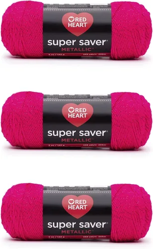 Vista 10 de Red Heart Super Saver - Hilo metálico negro – Paquete de 3 unidades de 5 onzas/142 gramos – Acrílico – 4 medianos (peinado) – 255 yardas