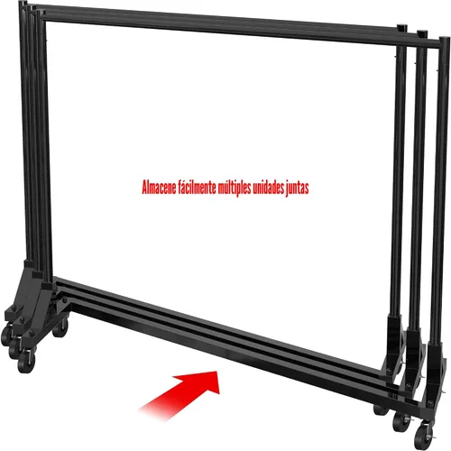 Vista 5 de Simple Houseware Perchero de grado industrial con base Z, carga de 500 libras con barra extra larga de 62 pulgadas, color negro