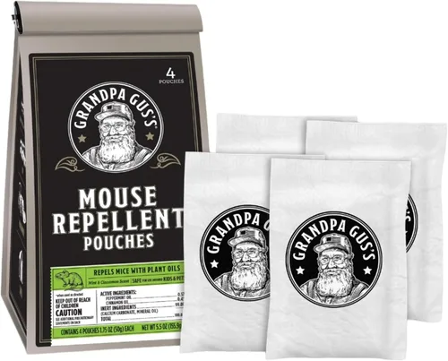 Vista 9 de Grandpa Gus's Bolsas repelentes de ratones extra fuertes, aceite de menta y canela, control de disuasión natural de roedores para garaje, RV