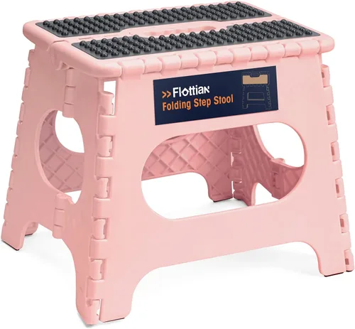 Vista 18 de Flottian Taburete plegable de 13 pulgadas para adultos y niños con capacidad para hasta 300 libras, taburetes plegables antideslizantes con asa
