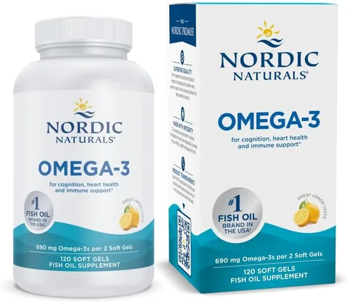 Vista 9 de Nordic Naturals Omega-3, sabor a limón, 60 geles suaves, 690 mg de omega-3, aceite de pescado, EPA y DHA, apoyo inmunológico, salud del cerebro