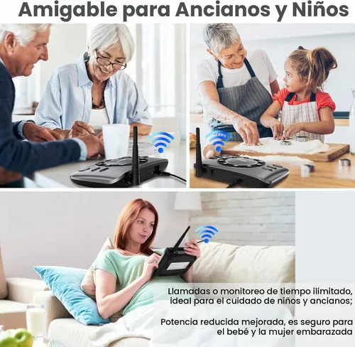 Vista 4 de Wuloo - Intercomunicadores inalámbricos manos libres para negocios en casa, sistema de intercomunicación de audio bidireccional mejorado para 1