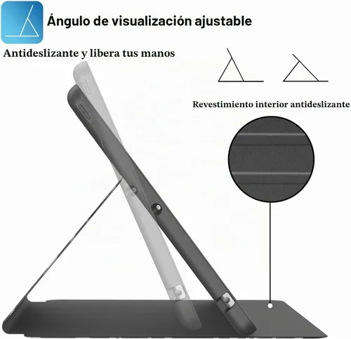 Vista 6 de Funda para iPad de 9ª/8ª/7ª Generación 10.2 pulgadas (Modelo 2021/2020/2019) con Soporte para Lápiz, Funda Folio Premium con Soporte con Auto
