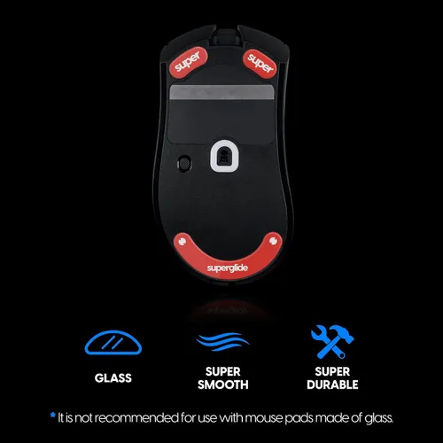 Vista 4 de Superglide2 - Nueva superficie de velocidad controlable más rápida y suave, pies de ratóndeslizamientos fabricados con vidrio ultra fuerte, suela