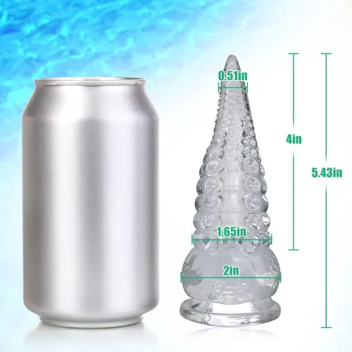 Vista 4 de Consolador anal transparente con ventosa para tentáculos, consolador realista y transparente para estimulación de próstata, tapón anal, masturbarse