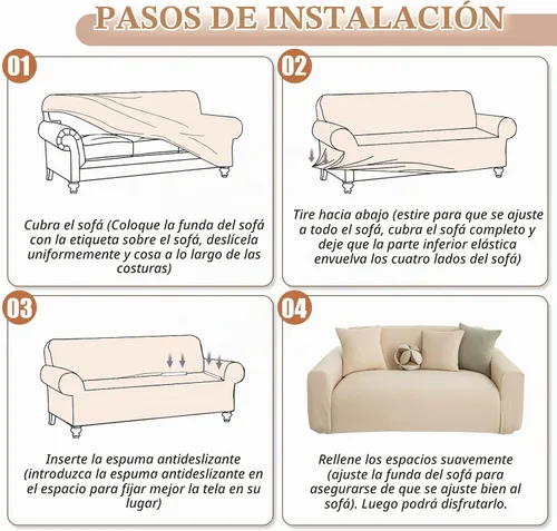 Vista 5 de Fundas elásticas para sofá de 2 cojines, aptas para mascotas, lavables, protectores de muebles con parte inferior elástica para gatos y perros